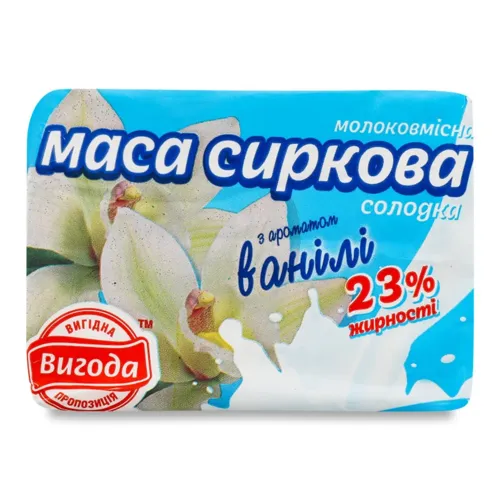 Маса сиркова Вигода з ароматом ванілі 23% 200г
