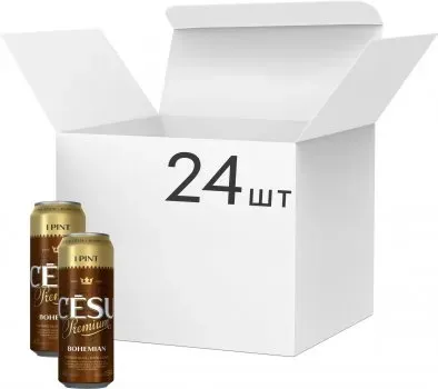 Упаковка пива Cesu Premium Bohemian темне фільтроване 4.5% 0.568л x 24 шт