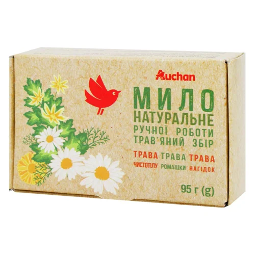 Мило тверде Auchan натуральне ручної роботи трав'яний збір 95г