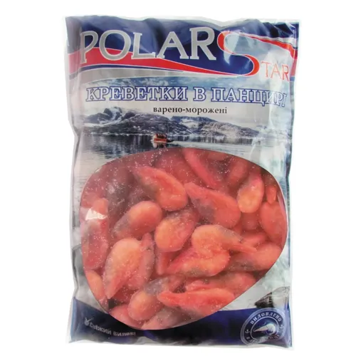 Креветки в панцирі варено-заморожені 70/90 ТМ Polar Star 900г
