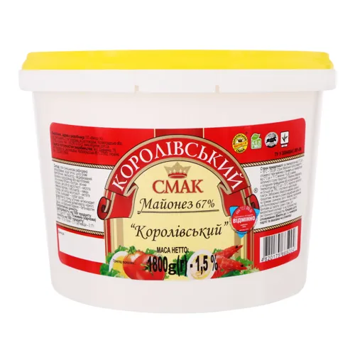 Майонез 67% Королівський Королівський Смак відро 1800г