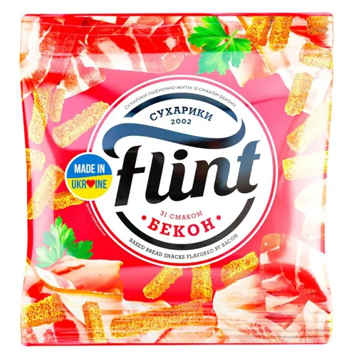 Сухарики Flint пшенично-житні зі смаком бекону 35г