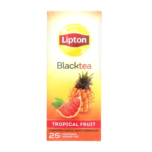 Чай чорний з ароматом ананаса, манго і апельсина Tropical Fruit Lipton