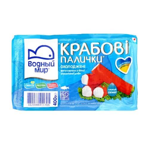 Крабові палички охолоджені Водний Світ 400г вищого ґатунку
