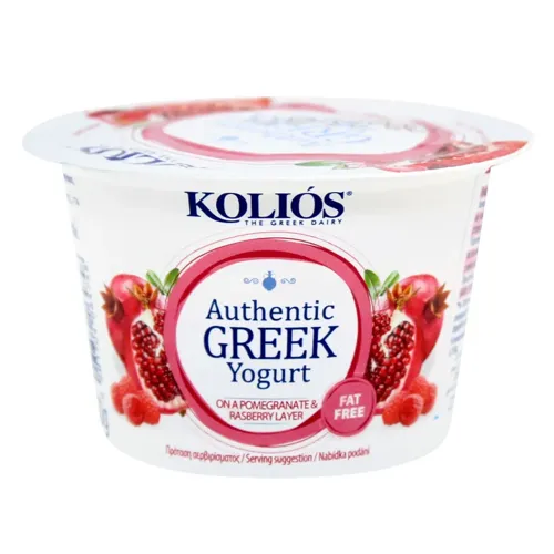 Йогурт Kolios Артизанський грецький з малиною та гранатом 0% 150г