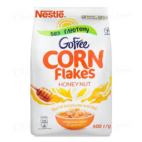 Готовий сухий сніданок NESTLE® HONEY NUT CORN FLAKES без глютену 500г