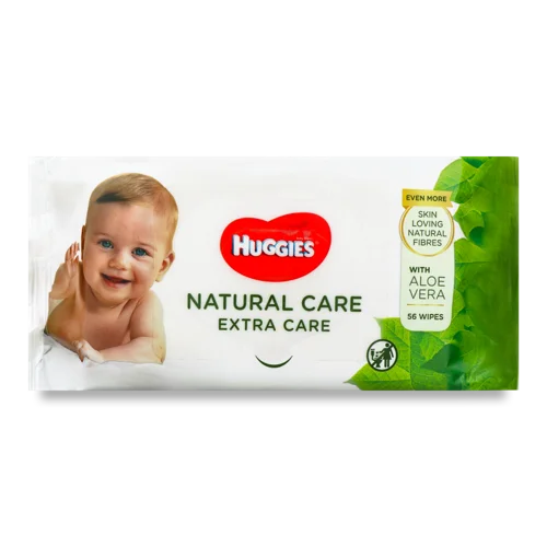 Вологі Серветки Дитячі Nature Care Huggies, багатошарові, 56 шт