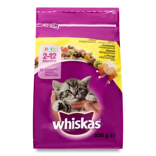 Корм сухий для кошенят з куркою Whiskas, в/ґ, 300г