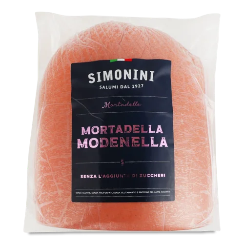 Ковбаса Варено-Копчена Mortadella Modenella Simonini, 1 кг
