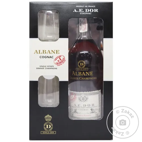 Коньяк A.E.Dor Albane Grand Champagne 40% 0.7л + 2 келиха