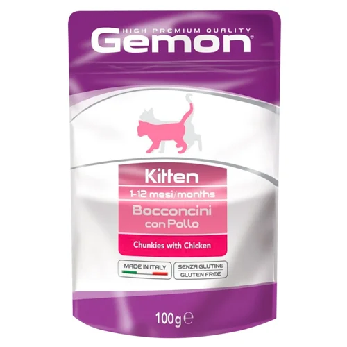Корм вологий Gemon з куркою для кошенят 100г