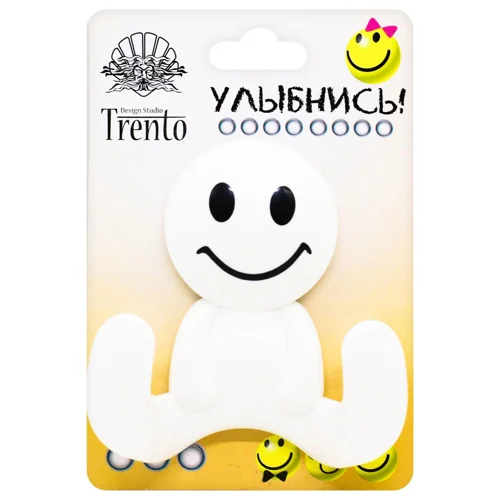 Гачок Trento подвійний білий на присосці