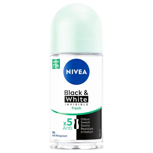 Антиперспірант кульковий Nivea Чорне та біле невидимий Fresh 50мл