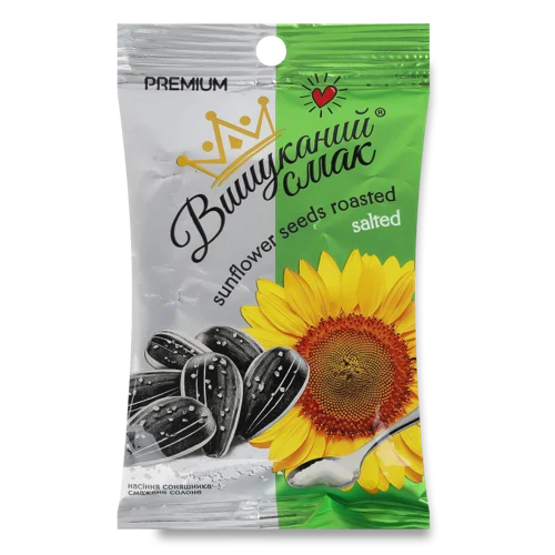 Насіння Соняшника Смажене Солоне Вищого Ґатунку, 80г