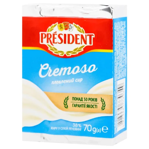 Сир плавлений President Cremoso 38% 70г