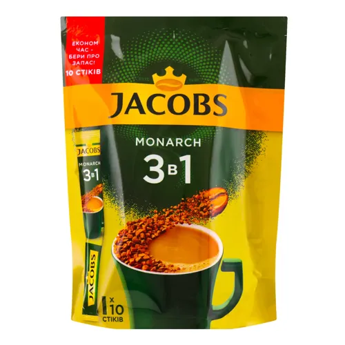 Напій кавовий розчинний 3в1 Jacobs Monarch д/п 10х15г
