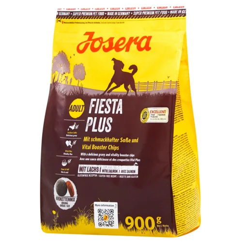Корм сухий Josera Fiesta Plus з домашньою птицею та лососем для собак 900г
