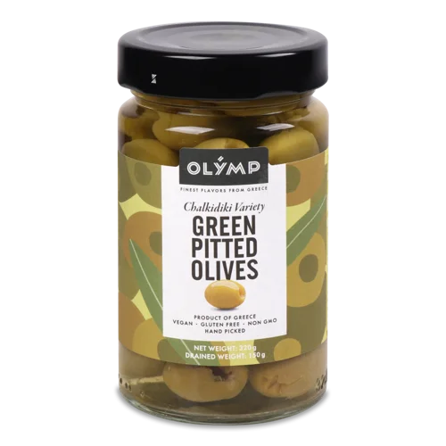 Зелені Оливки Без Кісточки В/с У Розсолі Olymp Скляна Банка 320г