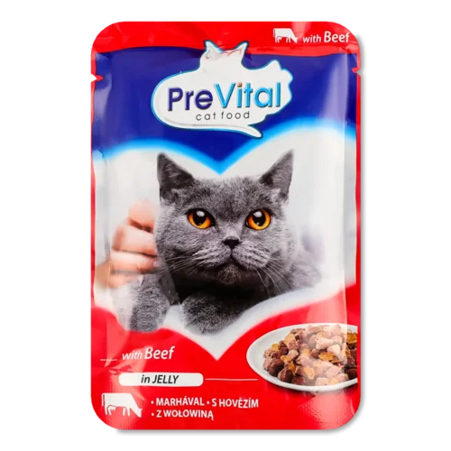 Корм для котів PreVital з яловичиною у желе