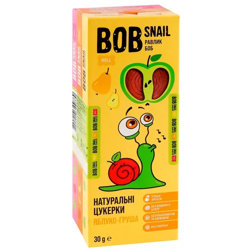 Набір цукерок Bob Snail Яблуко-груша/Хурма-апельсин/Яблуко-малина 30г х 3шт