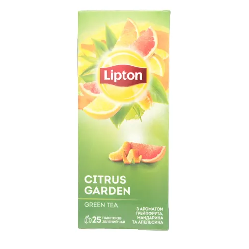Чай зелений з ароматом грейпфрута, апельсина і мандарина Citrus Garden Lipton