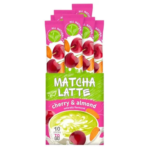 Напій на основі зеленого чаю G'tea! Matcha Latte вишня та мигдаль 10г*10шт