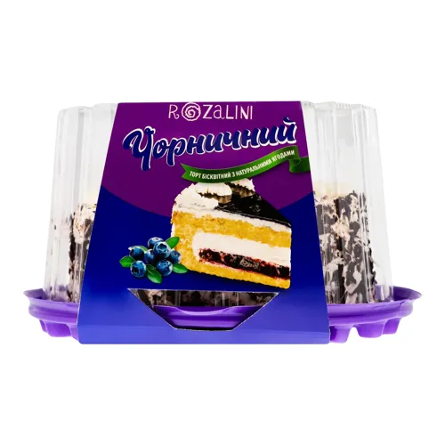 Торт бісквітний «Чорничний» Rozalini 0.45кг