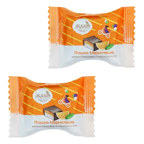 Цукерки глазуровані зі смаком апельсина Пташка-Мармелашка Жако кг