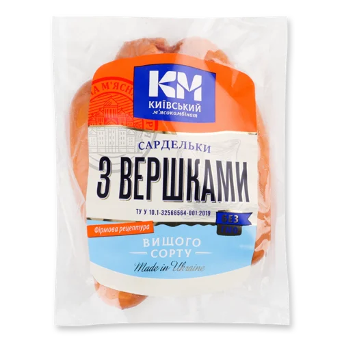 Сардельки З Вершками Вищого Ґатунку Київський М'ясокомбінат, кг