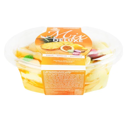Морозиво Ласунка Mix Deluxe ананас-маракуйя 550г