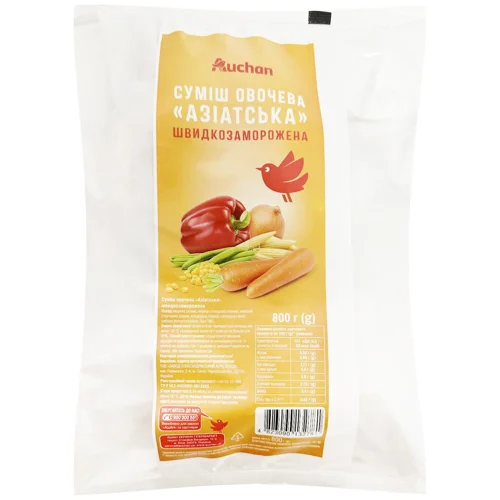Суміш овочева Auchan Азіатська заморожена 800г