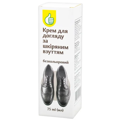 Крем для догляду за шкіряним взуттям Auchan безкольоровий 75мл