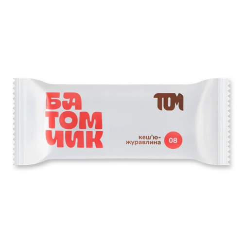 Батончик Молочний Шоколад Кеш'ю-Журавлина Том, в/ґ, 45г