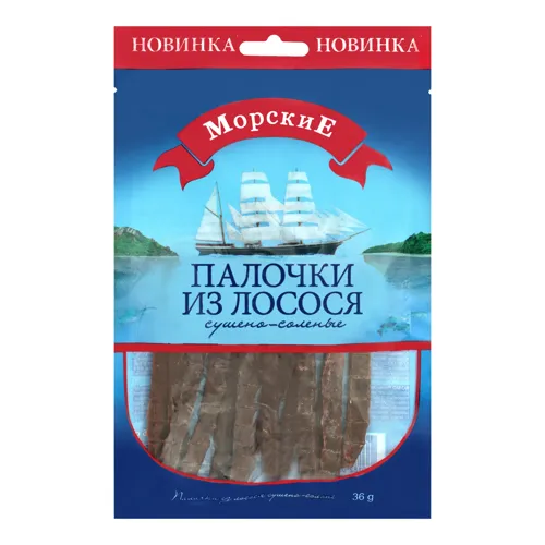Палички з лосося сушено-солоні Морські м/у 36г