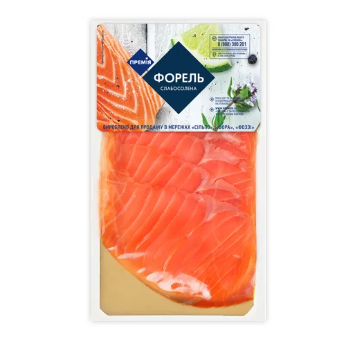 Форель "Премія" слабосолона нарізка 100г