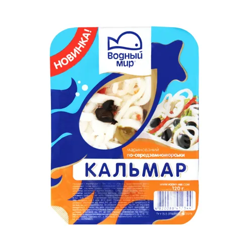 Кальмар Водний Світ маринований по-середноморськи 120г х12