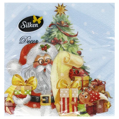 Серветки столові Silken Подарунки від Санти 2-шарові 33*33см 12шт
