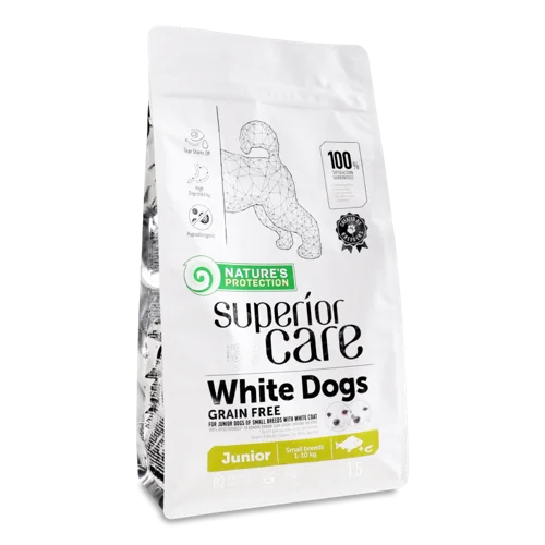 Корм Сухий Для Зростаючих Собак Маленьких Порід Fish White Dogs Superior Care Nature's Protection, м/у 1.5кг