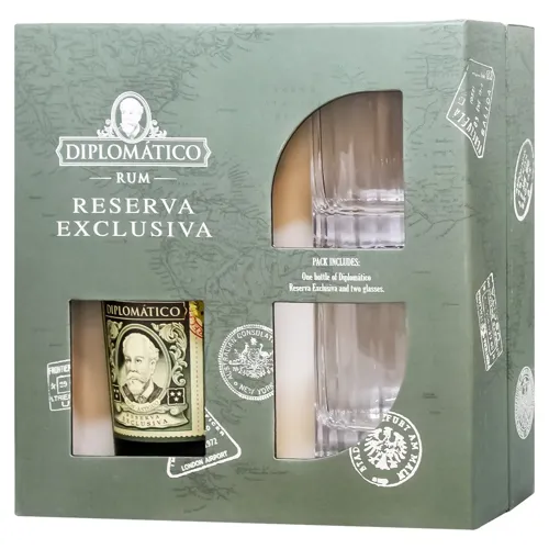 Ром Diplomatico Reserva Exclusiva + 2 келихи 40% 0,7л