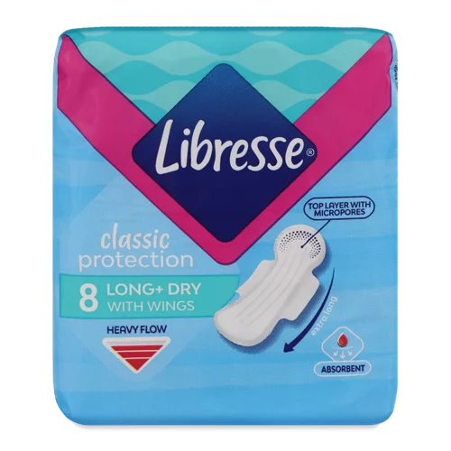 Гігієнічні Прокладки Classic Protection Long+Dry Libresse, 8 шт