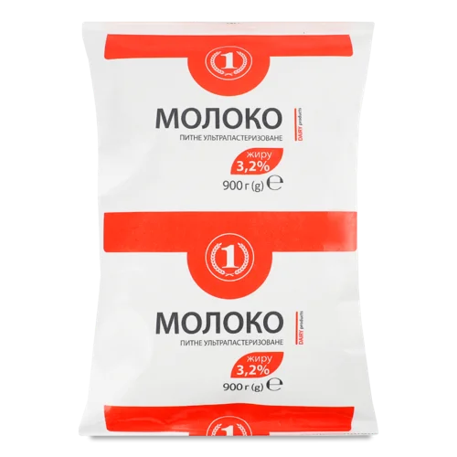 Молоко Ультрапастеризоване 3.2% Т/Фіно ТМ '1', 900г