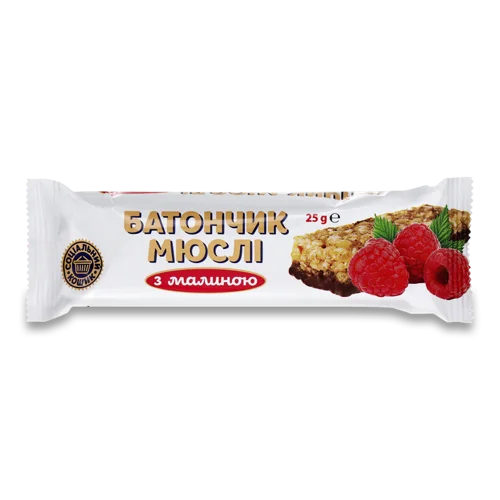 Батончик-Мюслі Чорниця-Малина, в/ґ, 25г