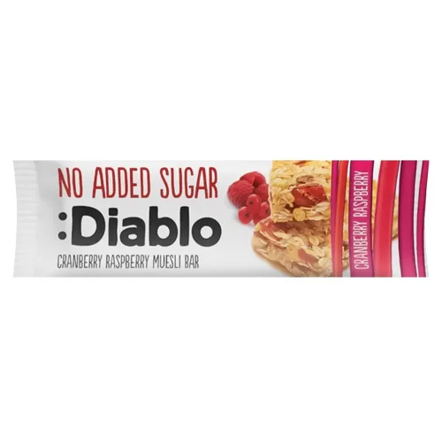 Батончик Diablo мюслі з журавлиною та малиною без цукру 30г