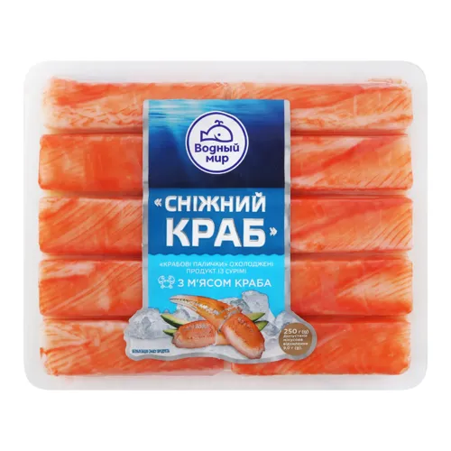Палички крабові Сніжний краб Водний світ охолоджені вищого ґатунку 250г