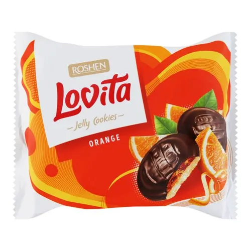 Печиво здобне з желейною начинкою Orange Lovita Jelly Cookies Roshen м/у 420г