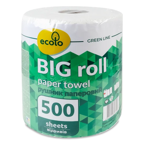 Рушник паперовий 2-х шаровий, 500 листів, Big Roll Ecolo, 1 шт
