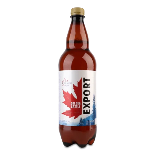 Пиво Світле Пастеризоване Export Golden Castle, 1л, 4%