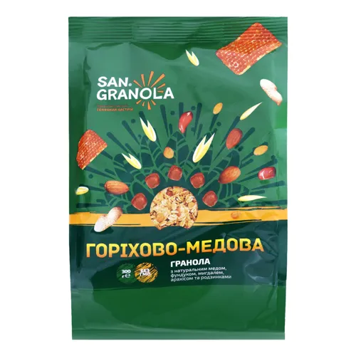 Гранола Горіхово-медова San Granola м/у 300г