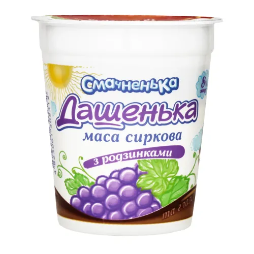 Сиркова маса Дашенька з родзинками в глазурі 8%, 180г
