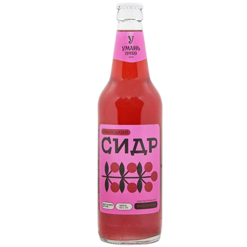 Сидр УманьПиво Уманський вишневий нефільтрований 6% 0,5л